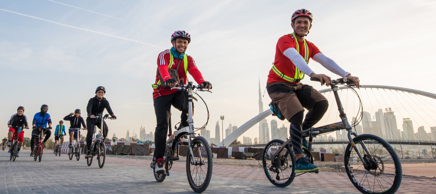 cyclists in dubai